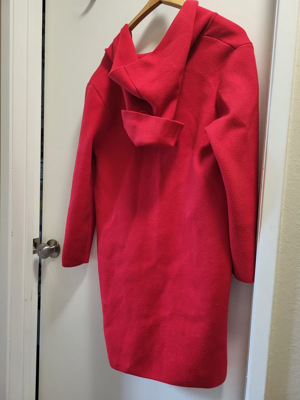 IEF/Love Clothes Red Hooded Open Longline Coatigan OSFA